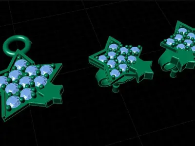 Pendant Earrings 3dmodel printable 3D print model