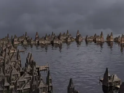 Huge Drake Fort Village 3 3D model