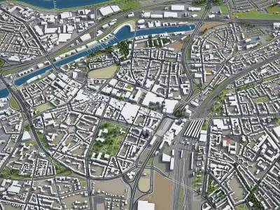 Duisburg  Low-poly 3D model