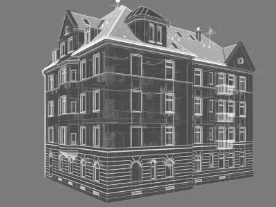 Residential City Building - Corner - 22 - Bowfront 3D model