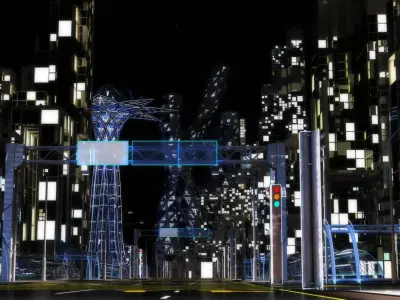 Future City HD 6 Night 3D model