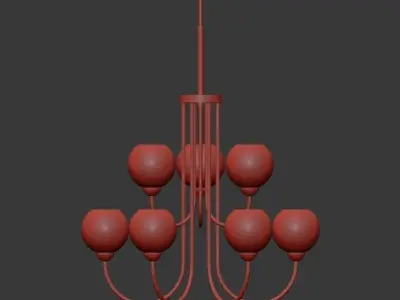 Carisa Collection 9 Light Vintage Gold Chandelier with Shade 3D model