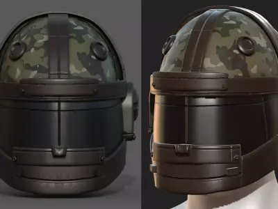 Helmet scifi military combat 3d model low poly human generic  Low-poly 3D model