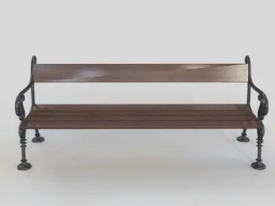 Bench Exterior Art Metal LA1 3D model