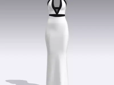 COLOR BLOCK DRESS 3D model