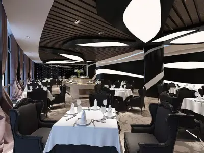 Business Restaurant - Coffee - Banquet  196 3D model