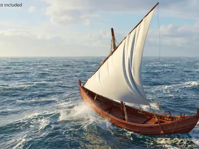  Yenikapi 12 Wooden Sailing Boat Vintage 