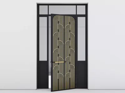 Aluminium door 307 3D model