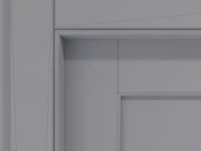 Modern interior gray oak solid door 3D model