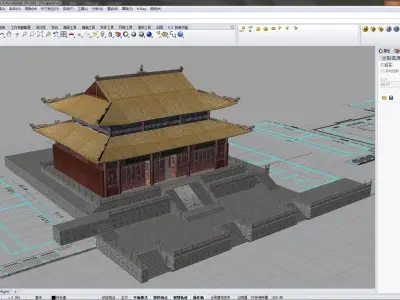  Asian Chinese Ancient Temple  3D model