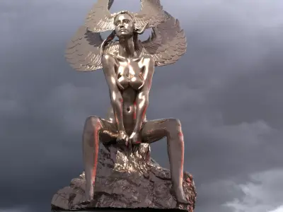 Egyptian goddess Art sculpture   3D model