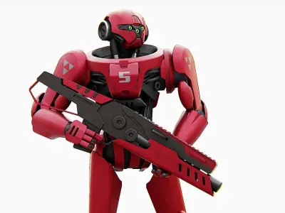 BATTLE DROID Z-9000  RIGGED 3D model