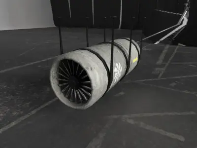 Tunnel Ventilation Fan Model Low-poly 3D model