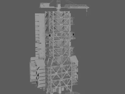 Space rocket launcher 3D model