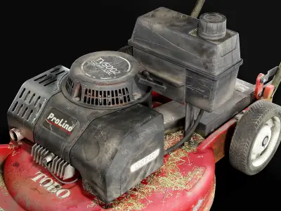 Vintage Lawn Mower Toro Low-poly 3D model