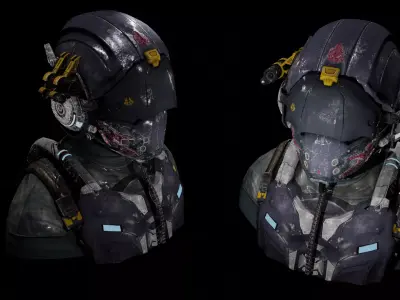  Futuristic Sci-Fi Suit Low-poly 3D model