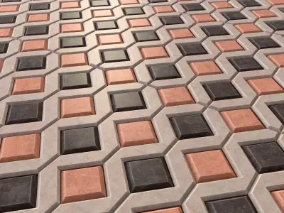 Paving zigzag ecoparking 3D model