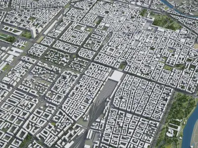 Turin - Torino Low-poly 3D model