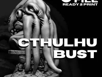 Bust sculpture of Cthulhu 3D print model
