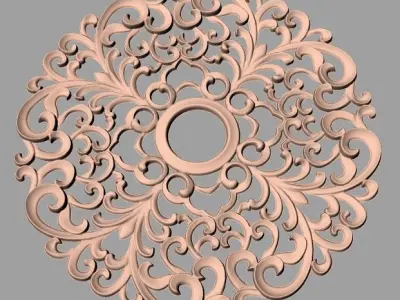 Furniture decoration round flower 3D STL model for CNC E892 3D model