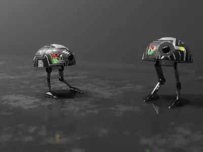 R2-D2 concept 3D model Low-poly 3D model