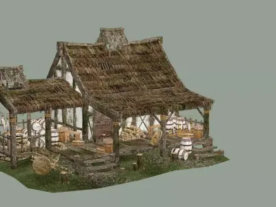 Medieval Small House By Dante 3D Model Low-poly 3D model