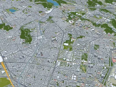 Suwon si Gyeonggi do South Korea 30km Low-poly 3D model