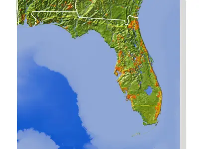 Florida High resolution 3D relief maps 3D model