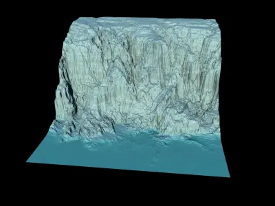 Ice mountain washed by the sea 3D model