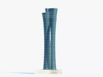 Qiib tower - Qatar doha Low-poly 3D model
