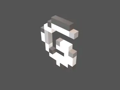 Pixel Font Pack 002 Low-poly 3D model