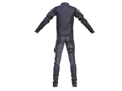 Scifi futuristic male outfit scifi jacket shirt pants 3D model