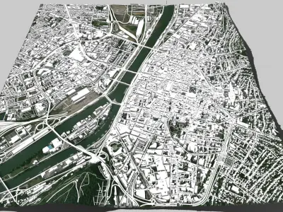 Cityscape Rouen France 3D model