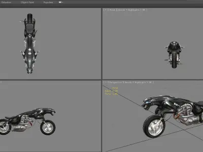 Sci-fi Panther motorcycle Low-poly 3D model