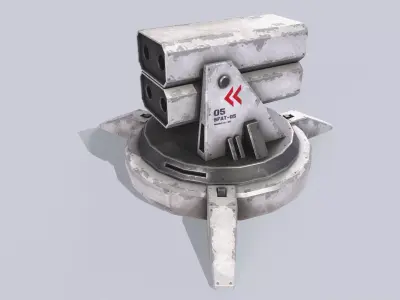 Scifi advance turret Low-poly 3D model purchase