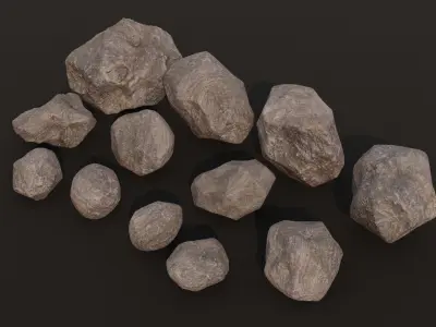 3D PBR Rocks GameReady Low-poly 3D model