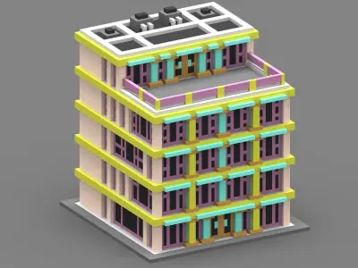 House Voxel - 3 Low-poly 3D model