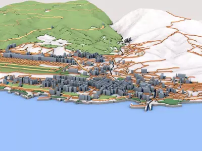 Catia La Mar City in Venezuela C4D 3D model