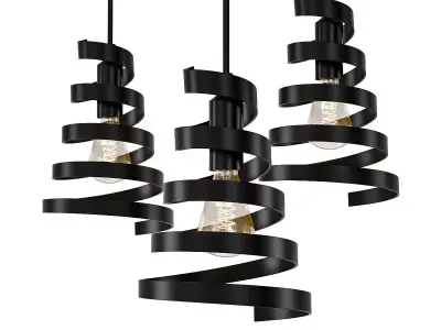 Serpentine spiral hanging lamp 3D model