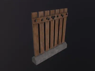 PostApo WallBarrier 3D Model Low-poly 3D model
