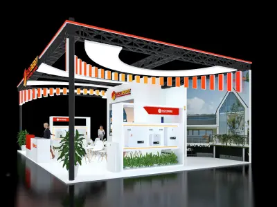 Booth Exhibition Stand Stall 12x8m Height 440cm 3 Open 3D model 3D model