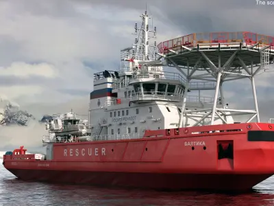  Russian Rescue Icebreaker with Helipad 