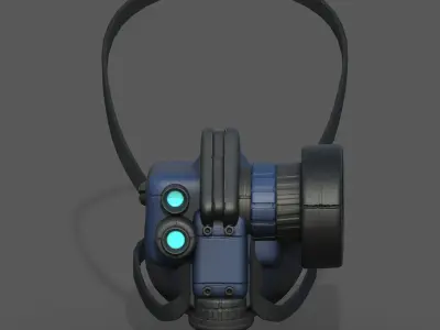 Gas mask scifi futuristic military combat  Low-poly 3D model