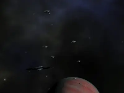Space ships in space 3D model