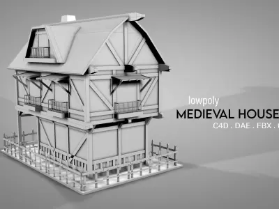 Medieval House v1 Low-poly 3D model