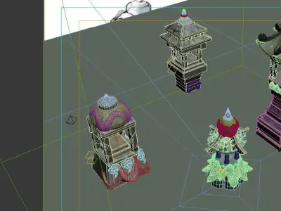 Game Model - Kashayana Buddha Forest Stone Lamp 01 3D model