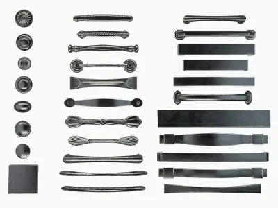 30 cabinet and door handle and knob 3D model