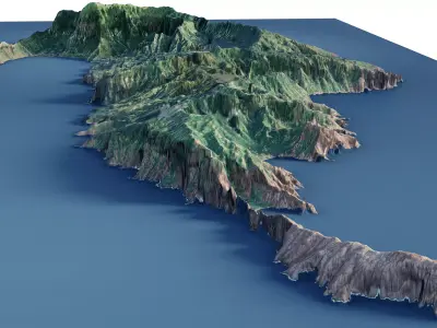 French Polynesia island of Hiva Oa 3d model 3D model