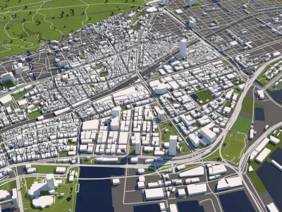 Kobe Japan 50x50km 3D model