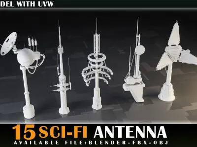 15 SCI-FI ANTENNA VOL 01 3D model